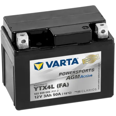 Batería Varta YTX4L-4 503909005 3Ah 50A 12V Powersports Agm Active VARTA - 1