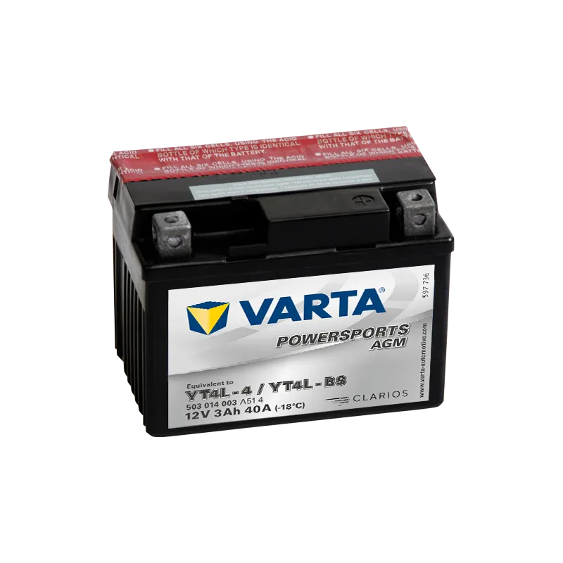 Batería Varta YT4L-4,YT4L-BS 503014003 3Ah 40A 12V Powersports Agm VARTA - 1