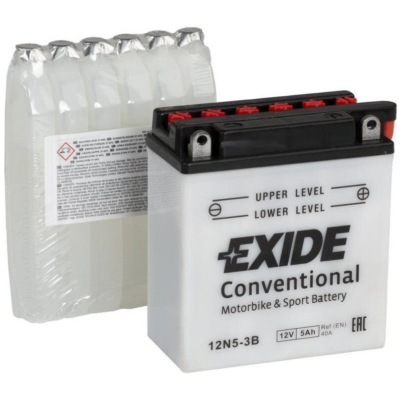 Motorcycle battery Exide 12N5-3B 12V 5Ah 40A - 1