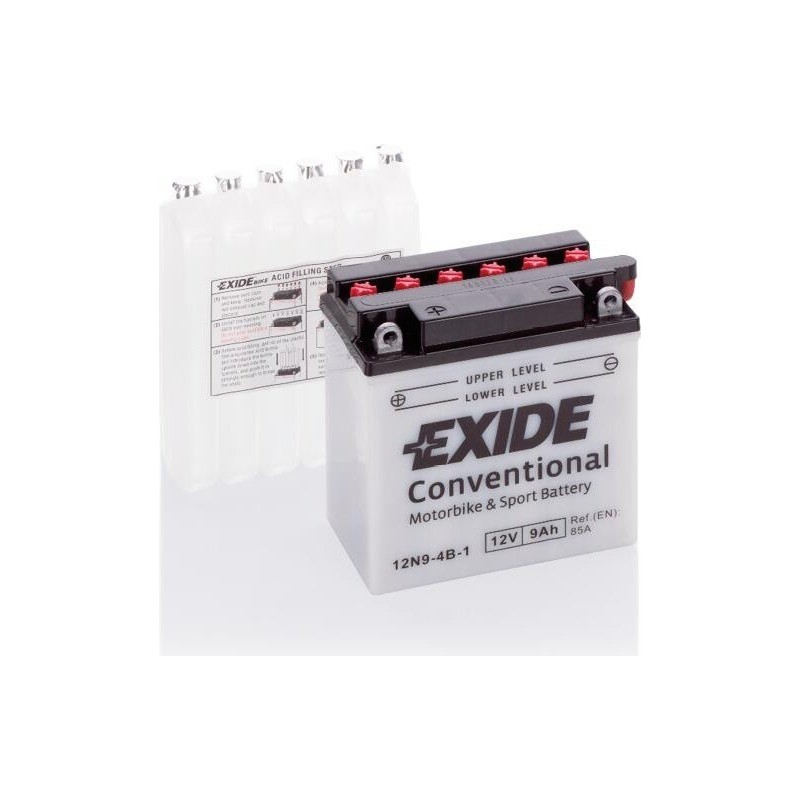 Motorcycle battery Exide 12N9-4B-1 12V 9Ah 85A - 1