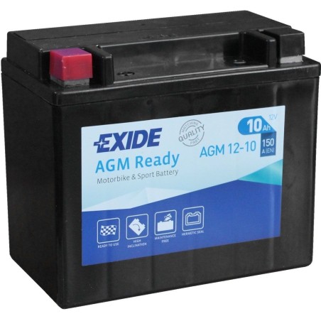 Motorcycle battery Exide AGM12-10 12V 10Ah 150A AGM - 2
