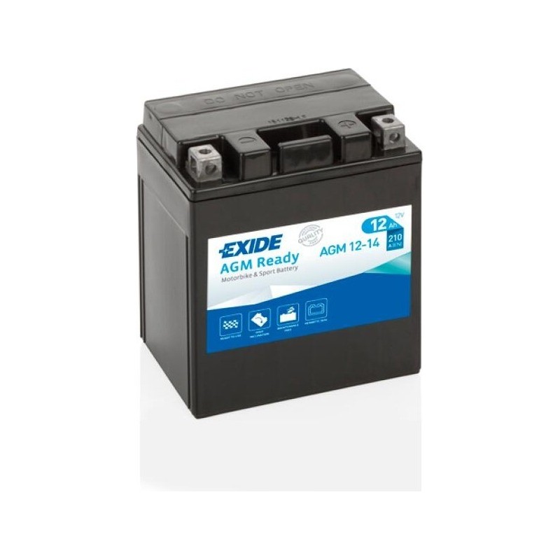 Motorcycle battery Exide AGM12-14 12V 12Ah 210A AGM - 1