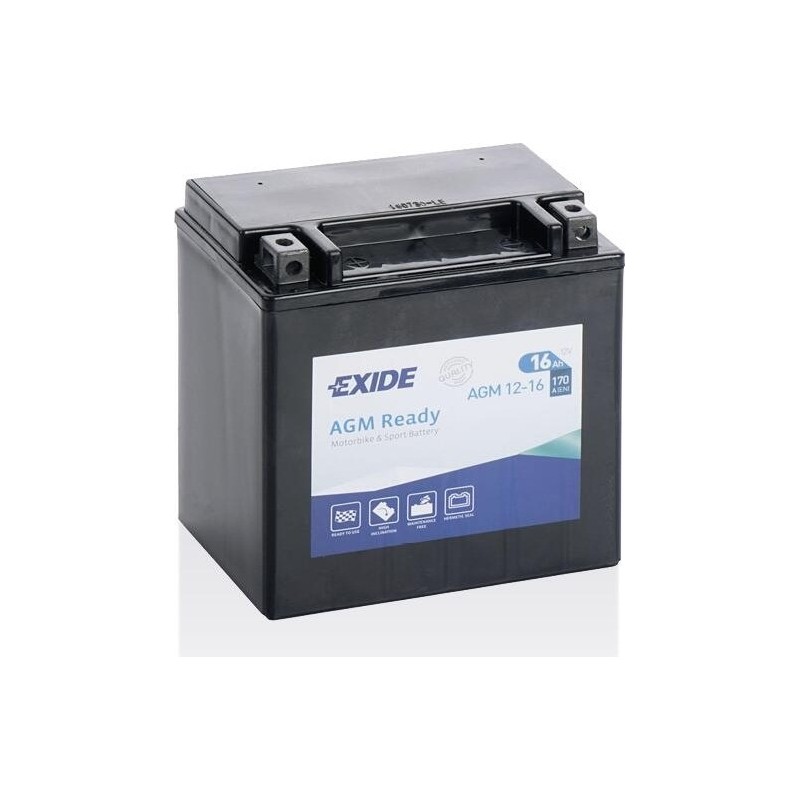 Batterie moto Exide AGM12-16 12V 16Ah 200A AGM | baterias.com
