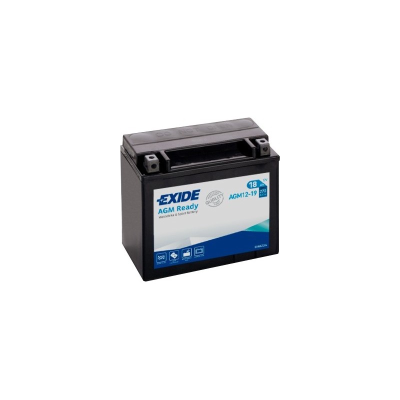 Motorcycle battery Exide AGM12-19 12V 18Ah 270A AGM - 2