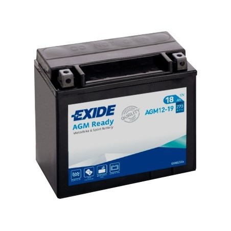 Batteria moto Exide AGM12-19 12V 18Ah 270A AGM - 2