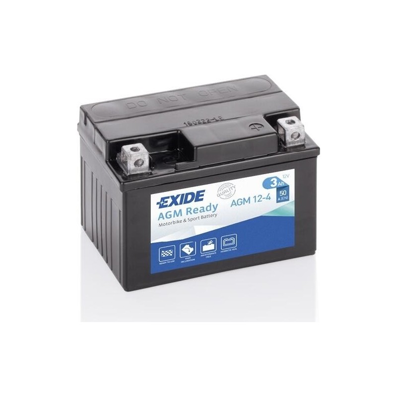 Motorcycle battery Exide AGM12-4 12V 3Ah 50A AGM - 1