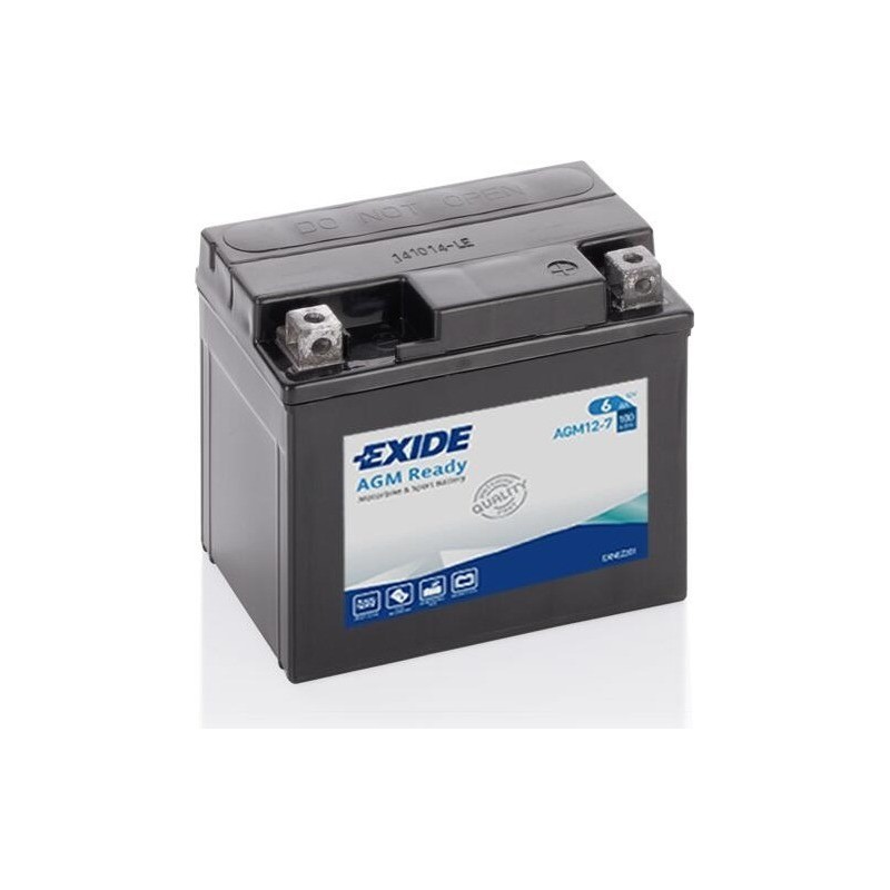 Motorcycle battery Exide AGM12-7 12V 6Ah 100A AGM - 1