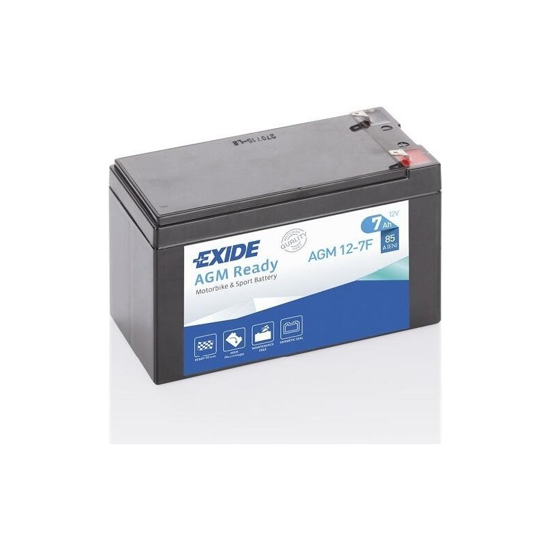Motorcycle battery Exide AGM12-7F 12V 7Ah 85A AGM - 1