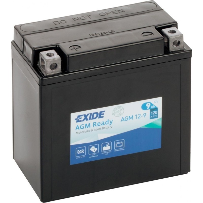 Batería de moto Exide AGM12-9 12V 9Ah 120A AGM - 2