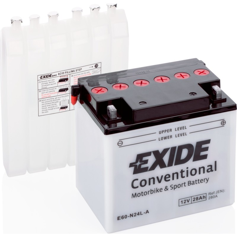 Batería de moto Exide E60-N24L-A 12V 28Ah 280A - 3