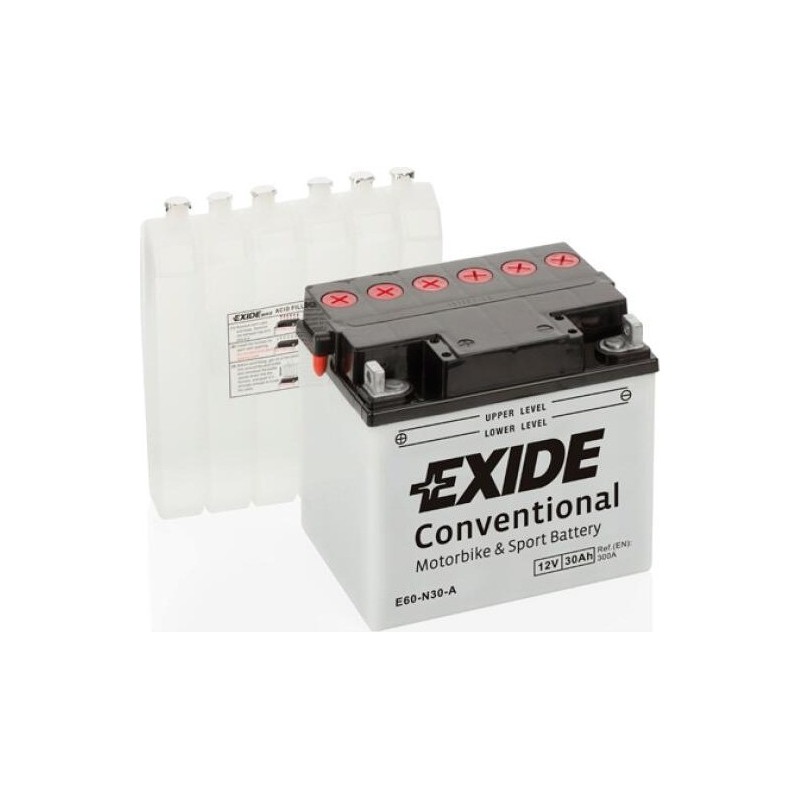 Motorradbatterie Exide E60-N30-A 12V 30Ah 300A - 1