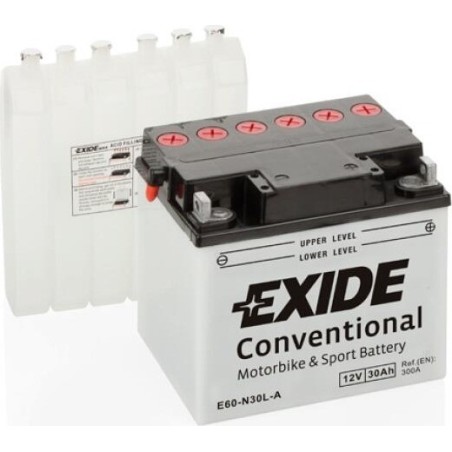 Motorcycle battery Exide E60-N30L-A 12V 30Ah 300A - 1