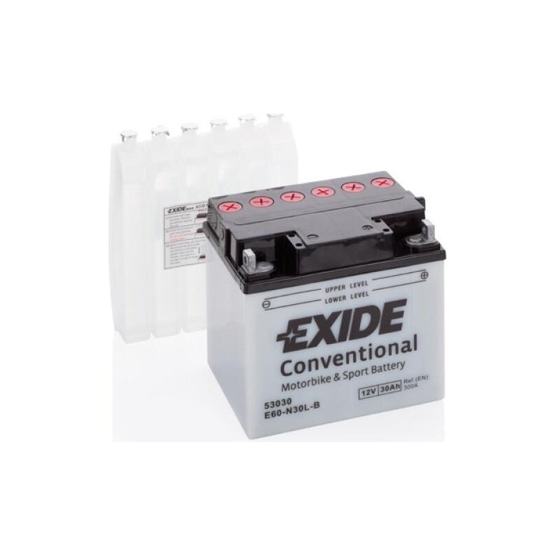 Batterie moto Exide E60-N30L-B 12V 30Ah 300A - 1