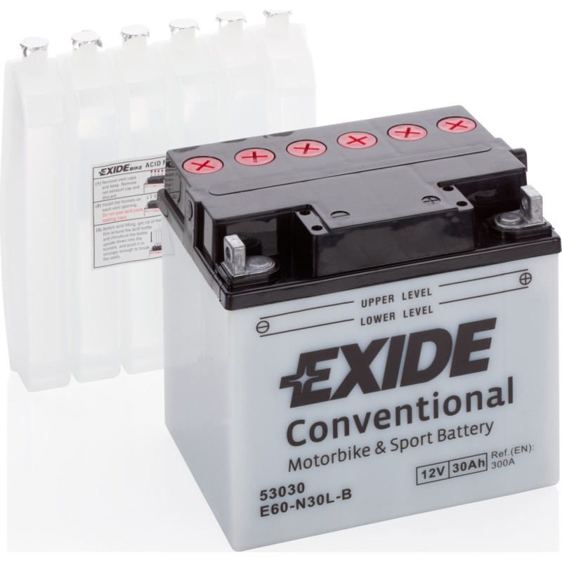 Batteria moto Exide E60-N30L-B 12V 30Ah 300A - 2