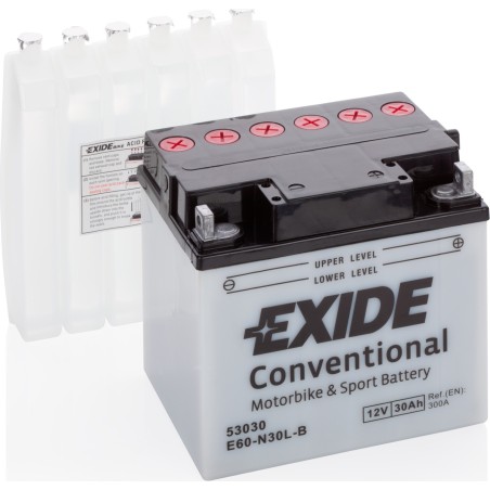 Batería de moto Exide E60-N30L-B 12V 30Ah 300A - 2