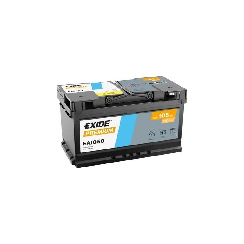 Bateria de carro Exide EA1050 12V 105Ah 850A - 1
