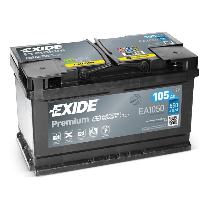 Bateria de carro Exide EA1050 12V 105Ah 850A - 2