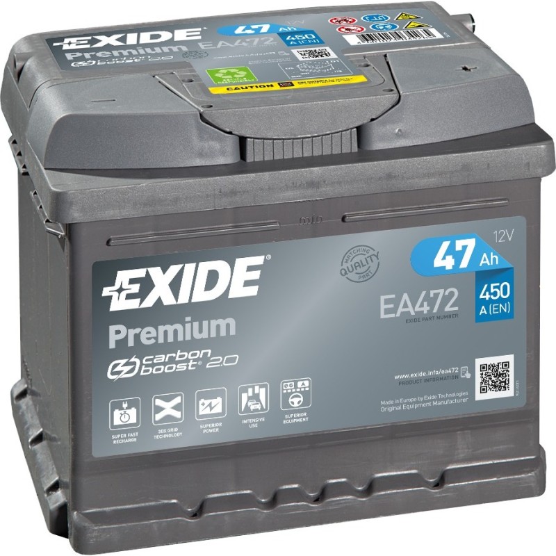 Car battery Exide EA472 12V 47Ah 450A - 2