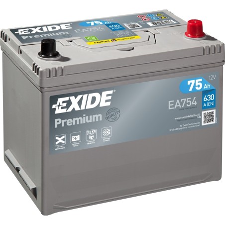 Car battery Exide EA754 12V 75Ah 630A - 2