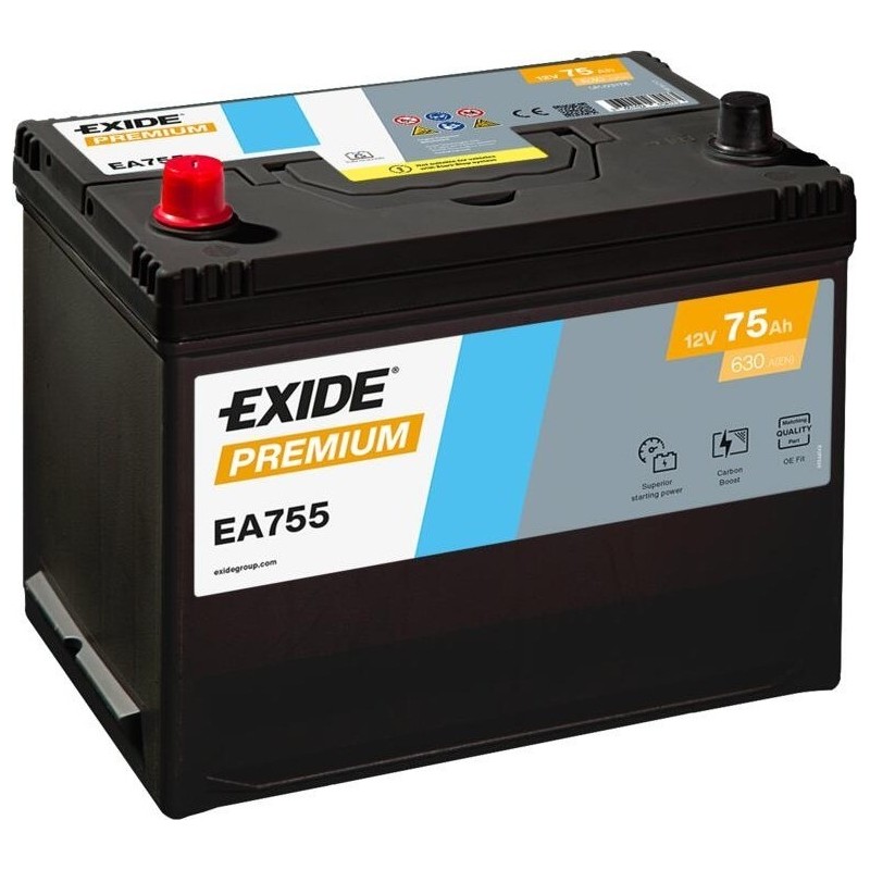Batteria auto Exide EA755 12V 75Ah 630A - 1
