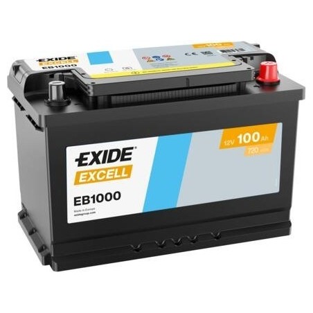 Car battery Exide EB1000 12V 100Ah 720A - 1