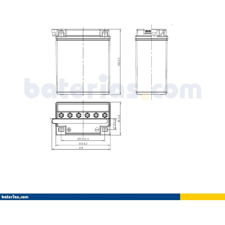 Batteria moto Exide EB12A-A 12V 12Ah 165A - 2