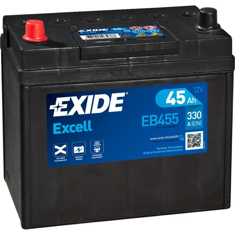 Autobatterie Exide EB455 12V 45Ah 330A - 2