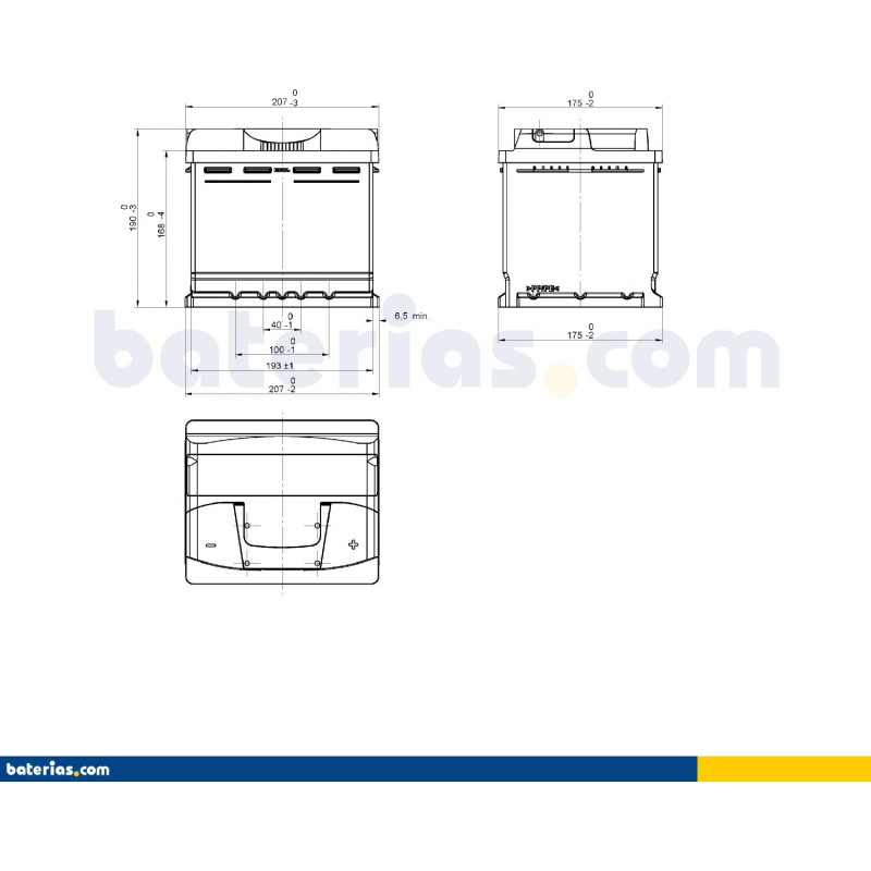 Batería de coche Exide EB500 12V 50Ah 450A - 2