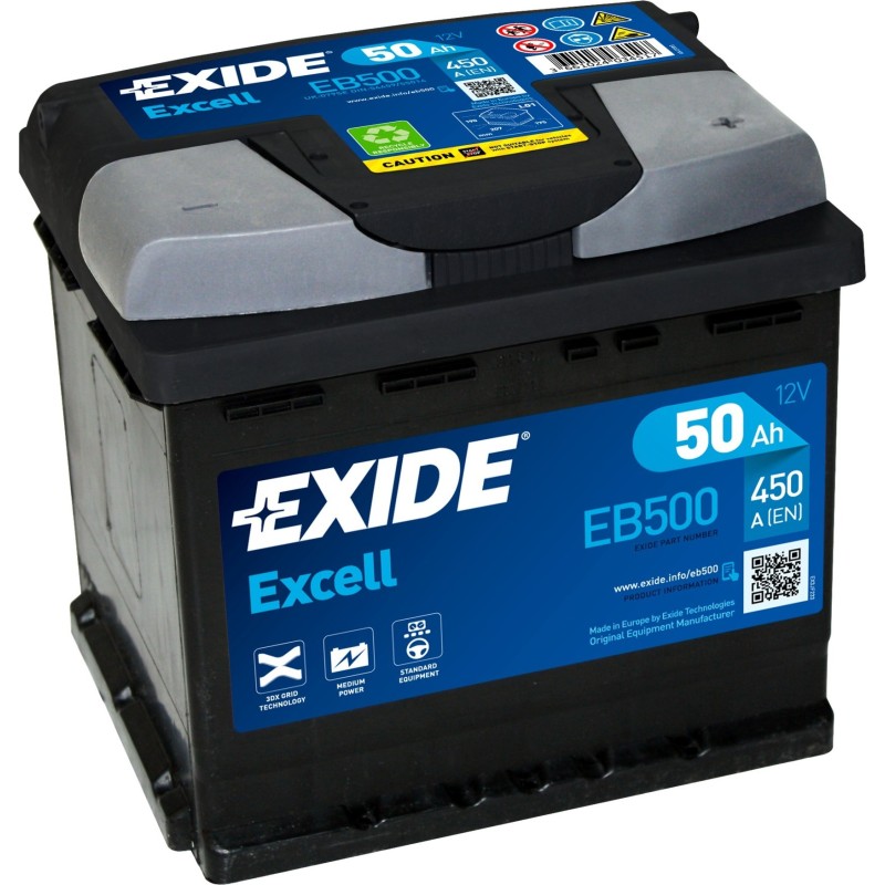 Car battery Exide EB500 12V 50Ah 450A - 3