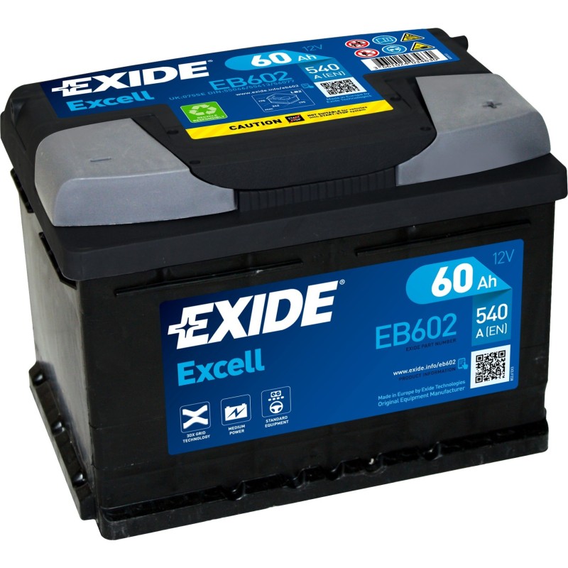Car battery Exide EB602 12V 60Ah 540A - 3