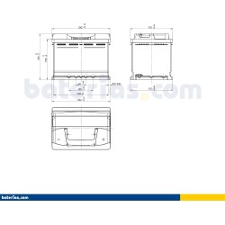 Car battery Exide EB620 12V 62Ah 540A - 2