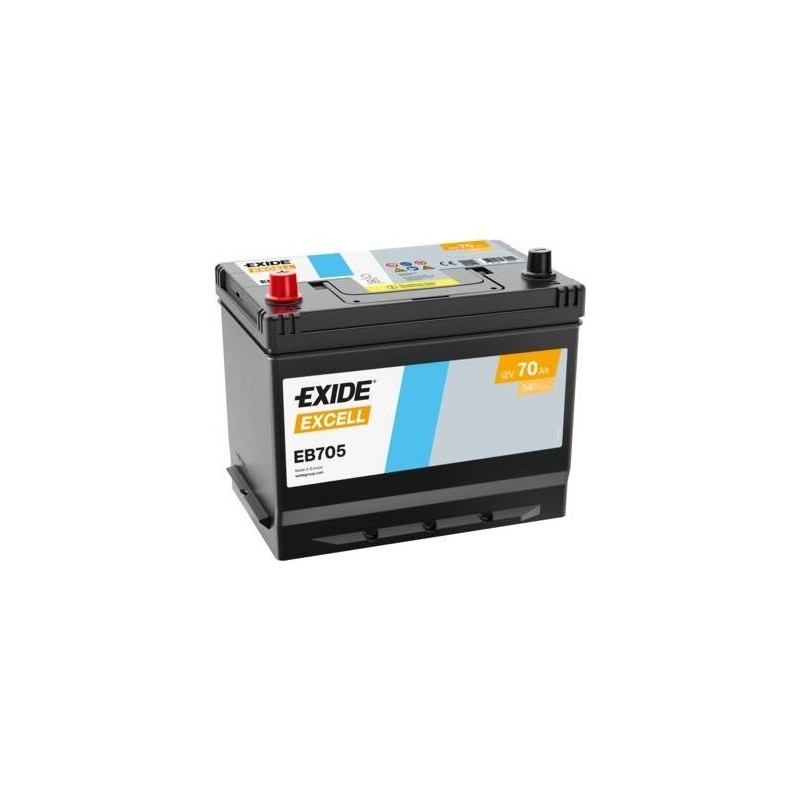 Car battery Exide EB705 12V 70Ah 540A - 1