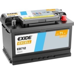 Car battery Exide EB712 12V 71Ah 670A | baterias.com