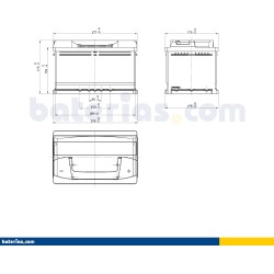 Car battery Exide EB712 12V 71Ah 670A - 2