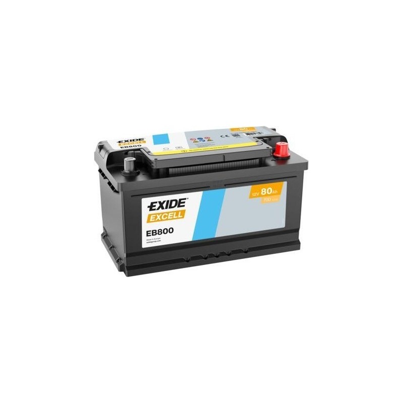 Car battery Exide EB800 12V 80Ah 640A - 1
