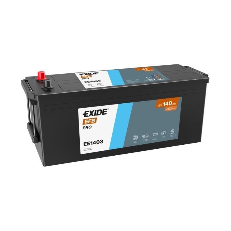 Bateria de camião Exide EE1403 12V 140Ah 800A EFB - 1