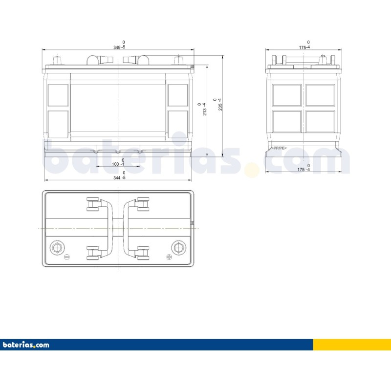 Truck battery Exide EF1202 12V 120Ah 870A - 2