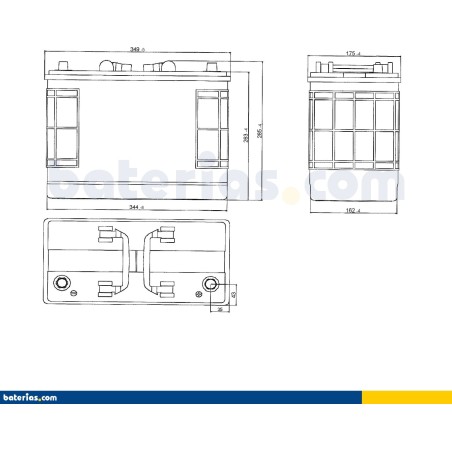 Bateria de camião Exide EG1250 12V 125Ah 760A - 2