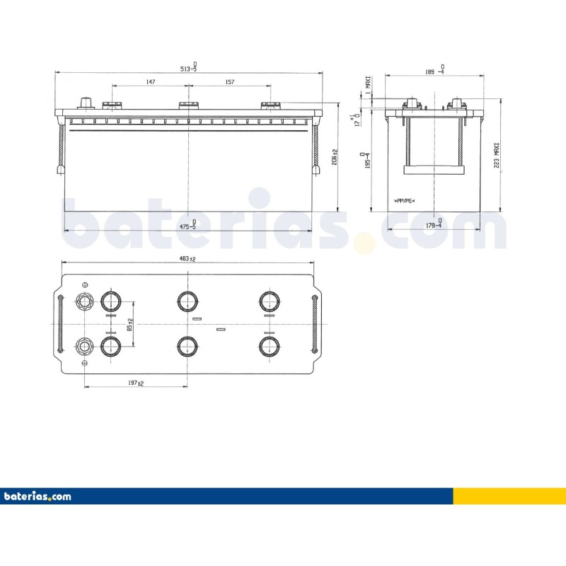 Bateria de camião Exide EG1403 12V 140Ah 800A - 2