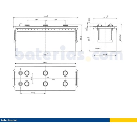 Batteria camion Exide EG1403 12V 140Ah 800A - 2