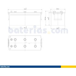 Truck battery Exide EG1803 12V 180Ah 1000A - 2