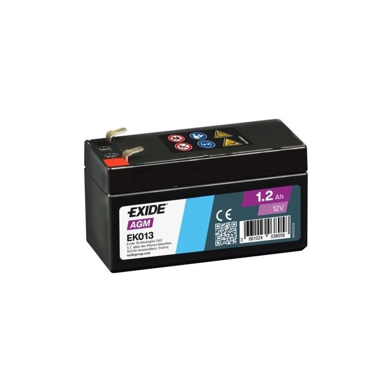 Batterie auxiliaire AGM Exide EK013 12V 1.2Ah 18A - 1