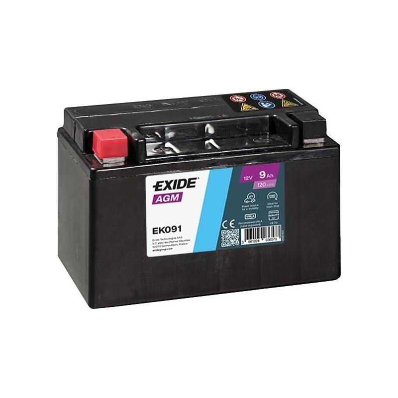 Autobatterie Exide EK091 12V 9Ah 120A AGM - 1