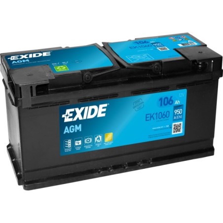 Batería Start-Stop Exide EK1060 12V 106Ah 950A AGM - 2