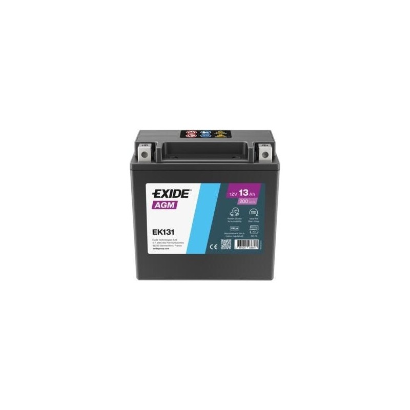Car battery Exide EK131 12V 13Ah 200A AGM - 1