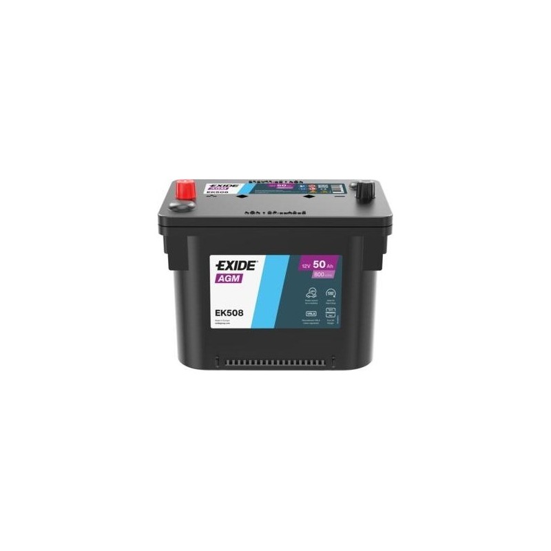 Start-Stop battery Exide EK508 12V 50Ah 800A AGM - 1