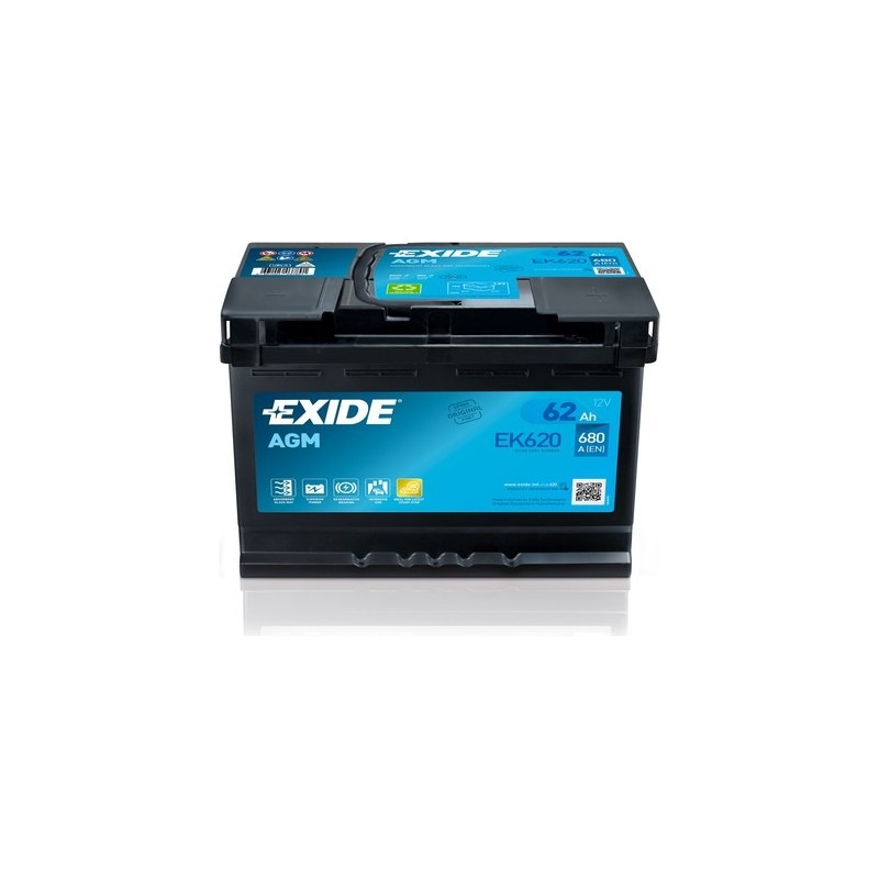 Batteria Start-Stop Exide EK620 12V 62Ah 680A AGM - 2