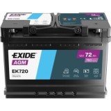 Bateria Start-Stop Exide EK720 12V 72Ah 760A AGM - 1