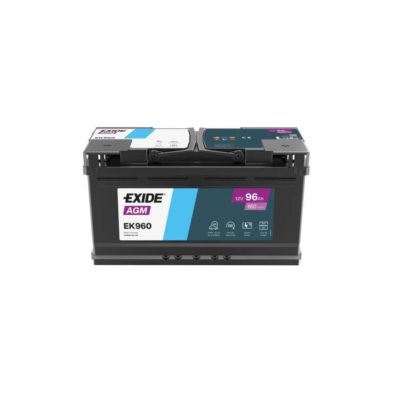 Start-Stop battery Exide EK960 12V 96Ah 850A AGM - 1