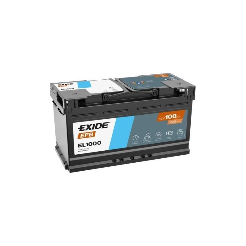 Start-Stop battery Exide EL1000 12V 100Ah 900A EFB - 1
